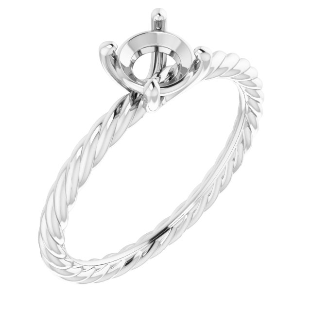 Solitaire Rope Engagement Ring