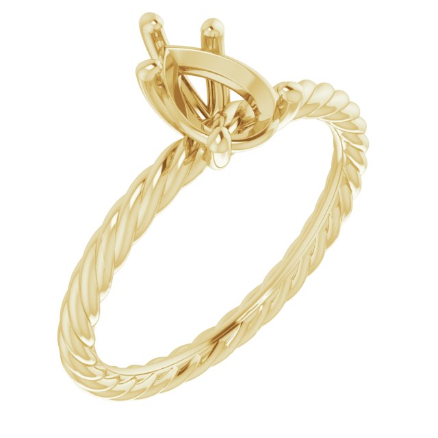 Solitaire Rope Engagement Ring