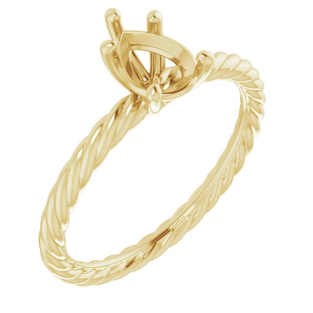 Solitaire Rope Engagement Ring