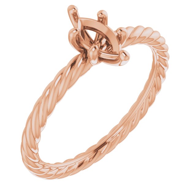 Solitaire Rope Engagement Ring