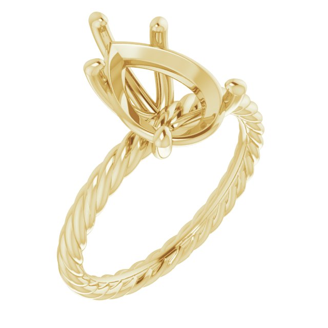Solitaire Rope Engagement Ring