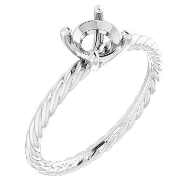 Solitaire Rope Engagement Ring