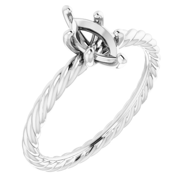 Solitaire Rope Engagement Ring