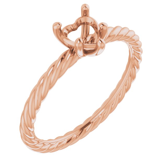Solitaire Rope Engagement Ring