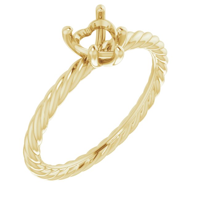 Solitaire Rope Engagement Ring