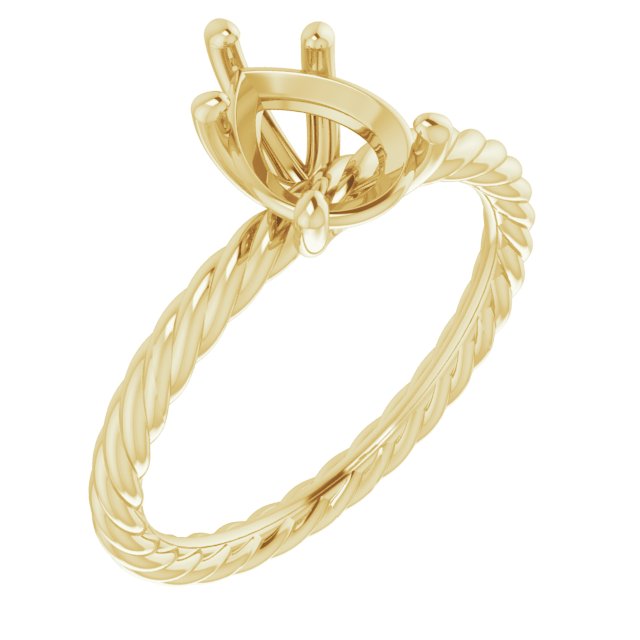 Solitaire Rope Engagement Ring