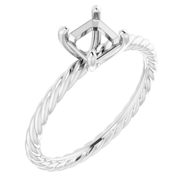 Solitaire Rope Engagement Ring