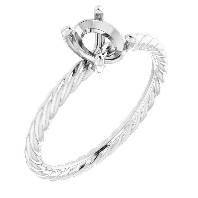 Solitaire Rope Engagement Ring