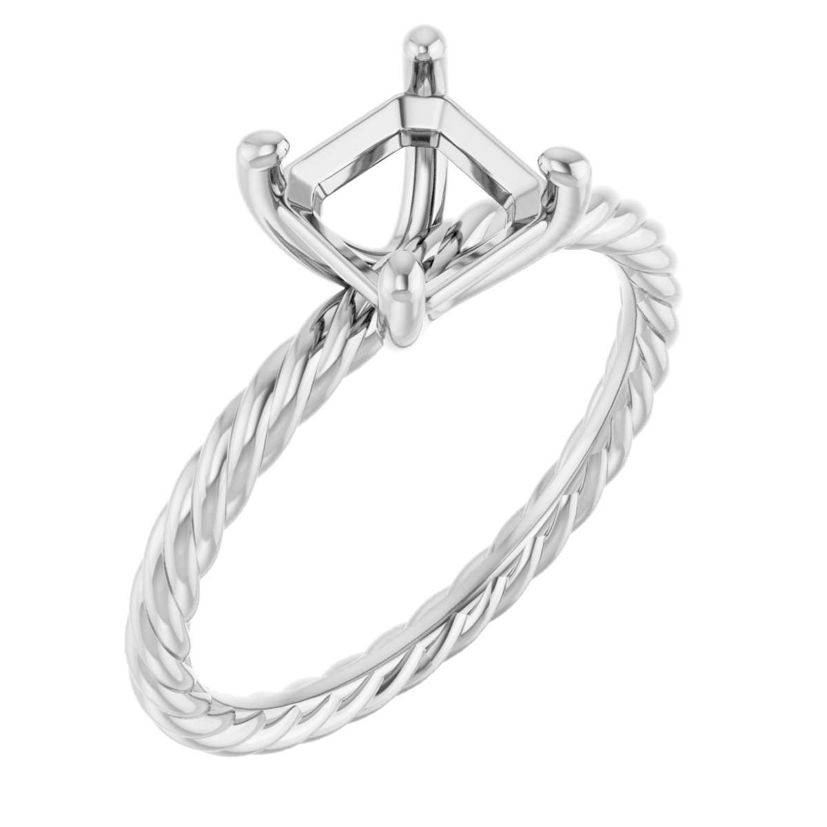 Solitaire Rope Engagement Ring