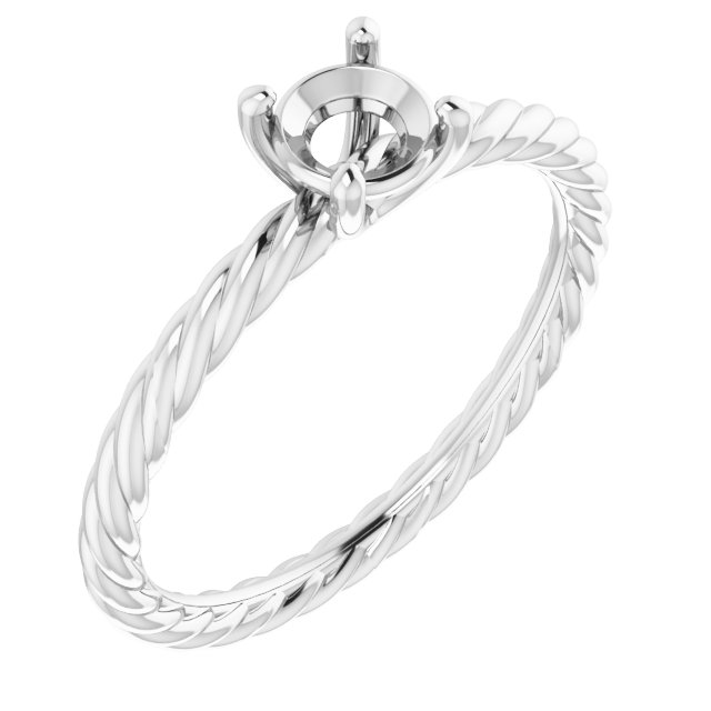 Solitaire Rope Engagement Ring