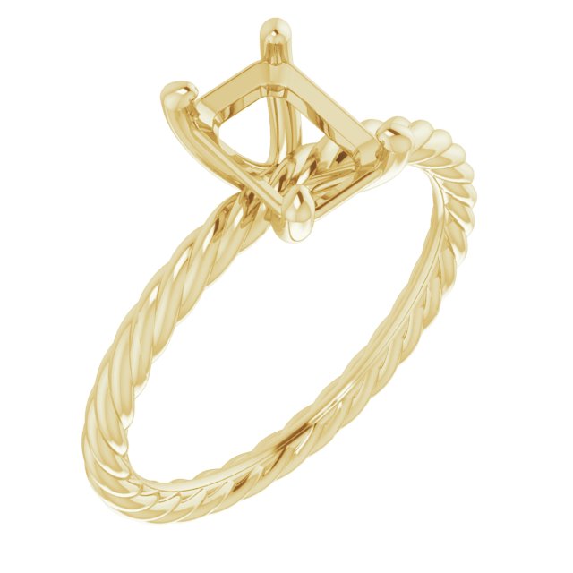 Solitaire Rope Engagement Ring