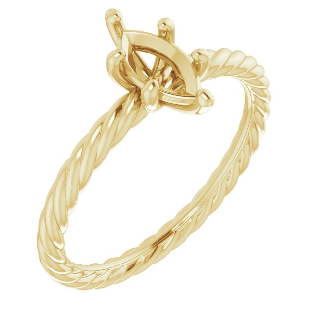 Solitaire Rope Engagement Ring
