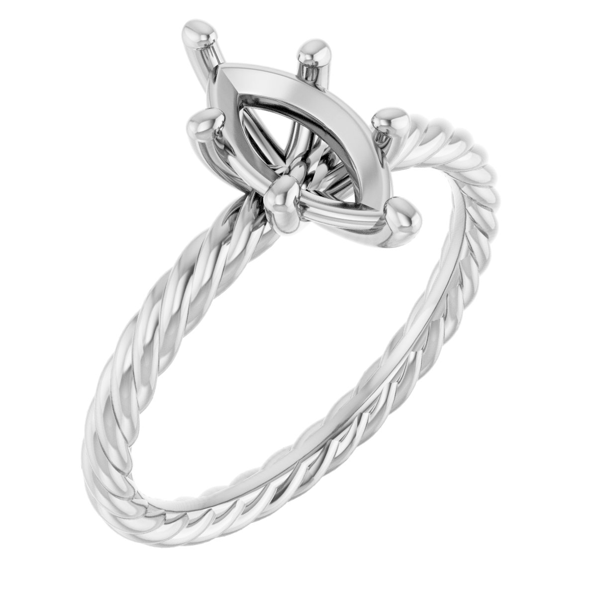 Solitaire Rope Engagement Ring