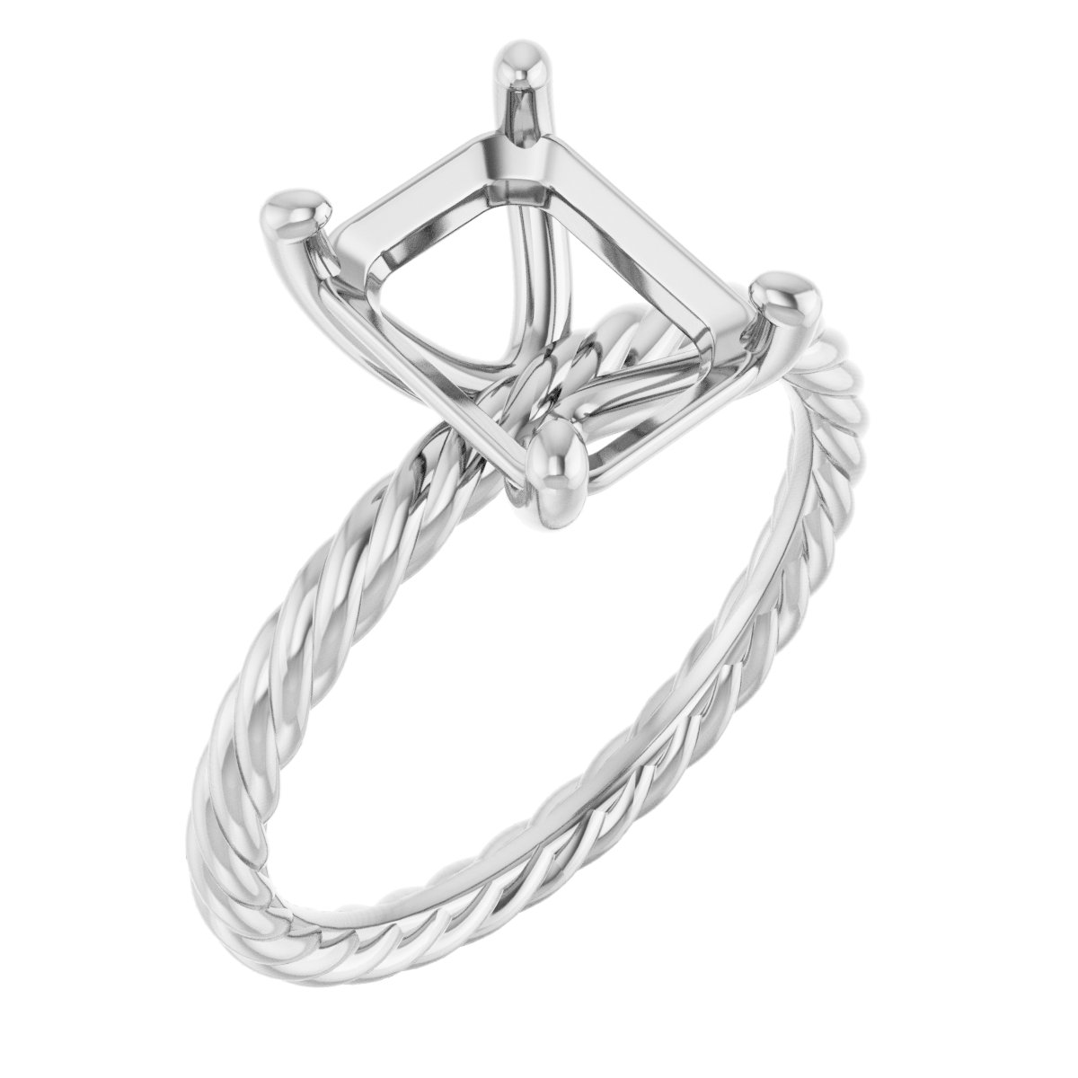 Solitaire Rope Engagement Ring