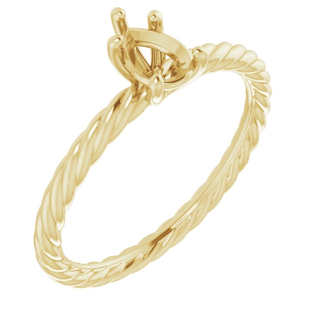 Solitaire Rope Engagement Ring