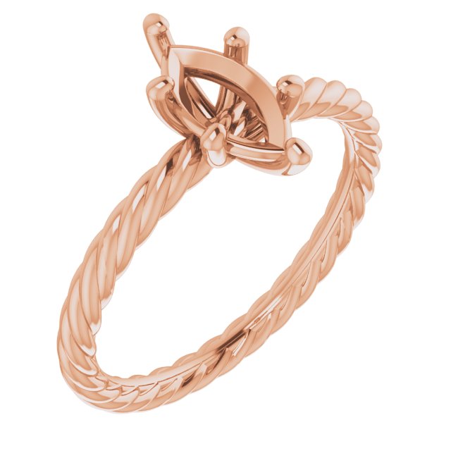 Solitaire Rope Engagement Ring