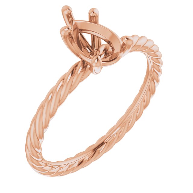 Solitaire Rope Engagement Ring