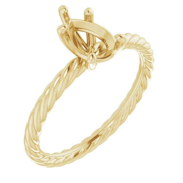 Solitaire Rope Engagement Ring