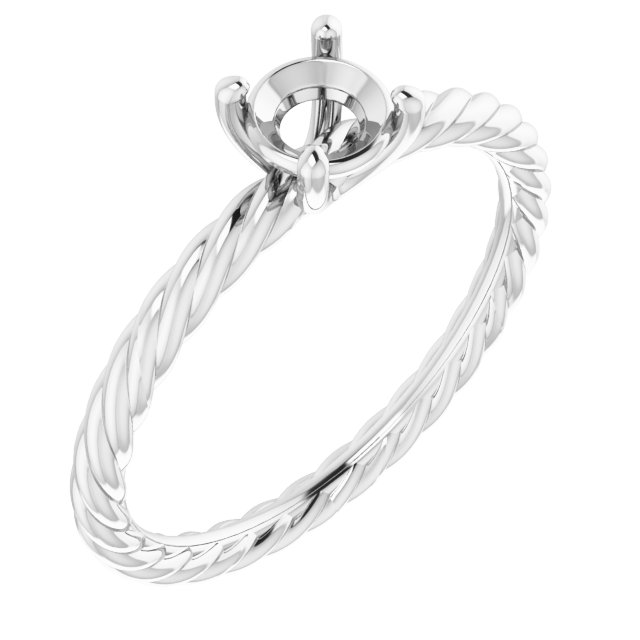 Solitaire Rope Engagement Ring