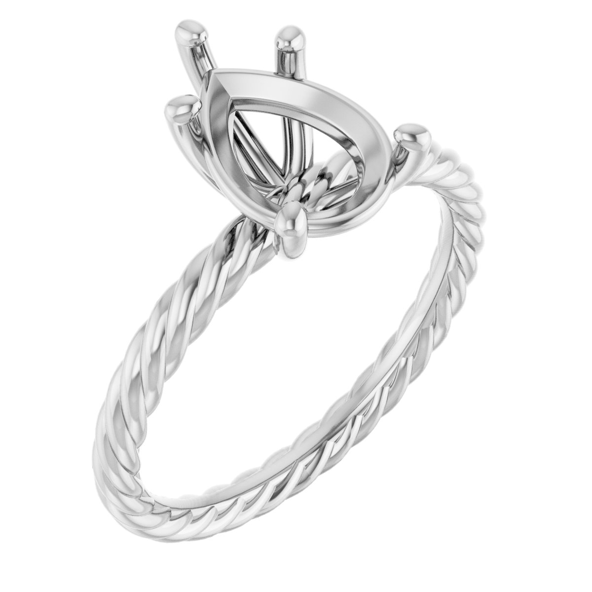 Solitaire Rope Engagement Ring