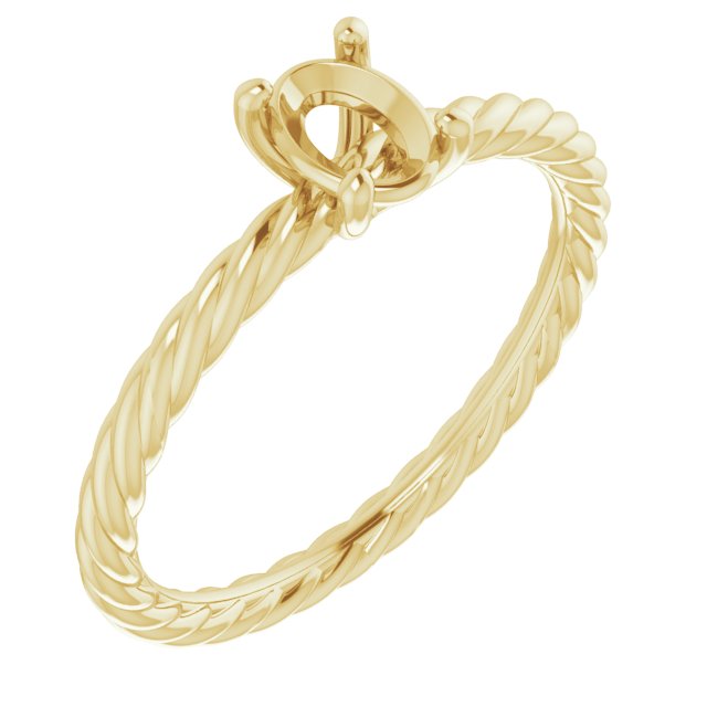 Solitaire Rope Engagement Ring