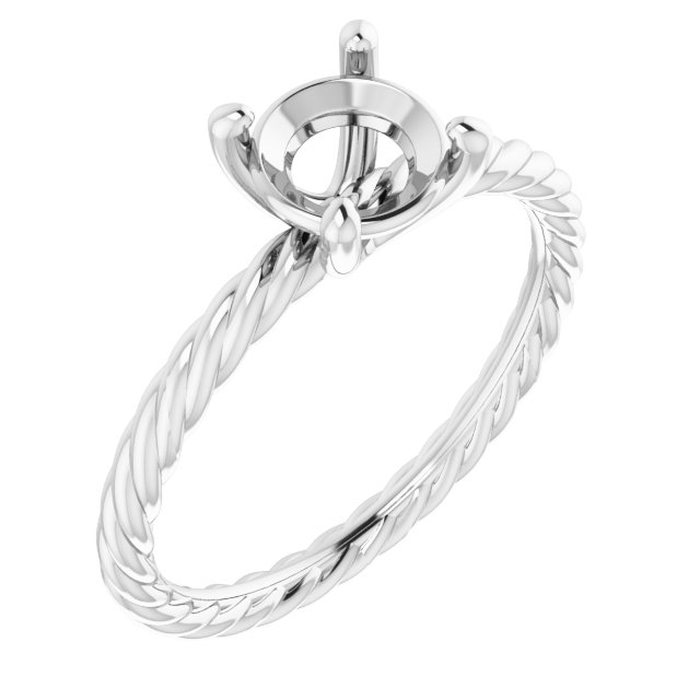 Solitaire Rope Engagement Ring