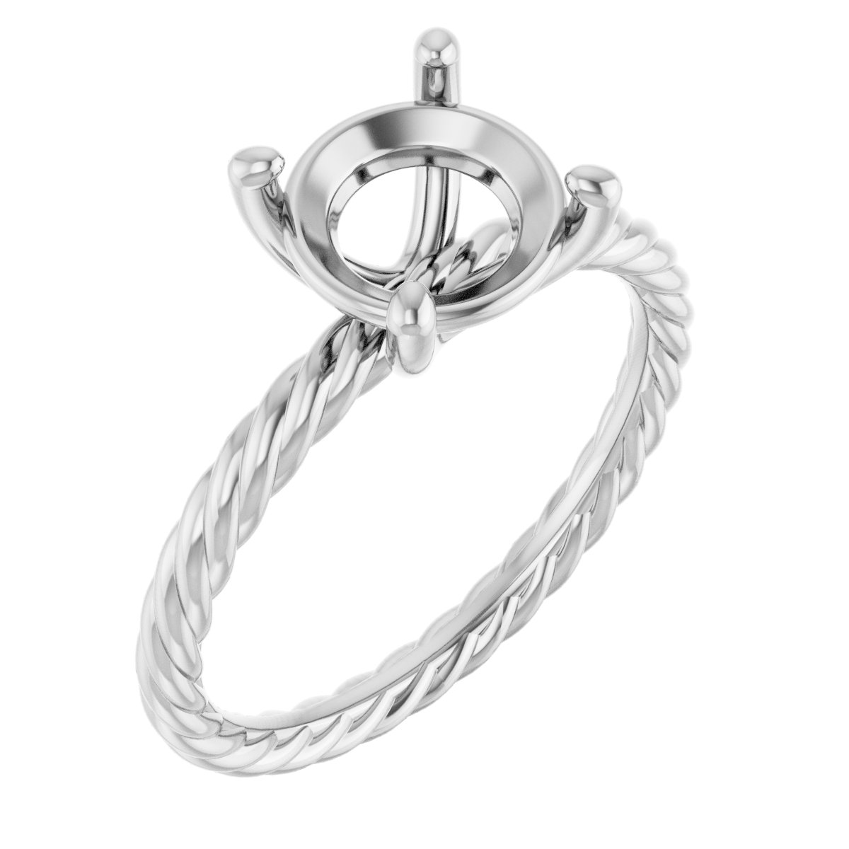Solitaire Rope Engagement Ring