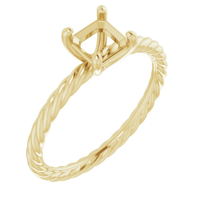 Solitaire Rope Engagement Ring