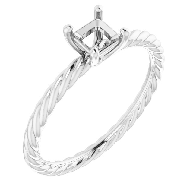 Solitaire Rope Engagement Ring