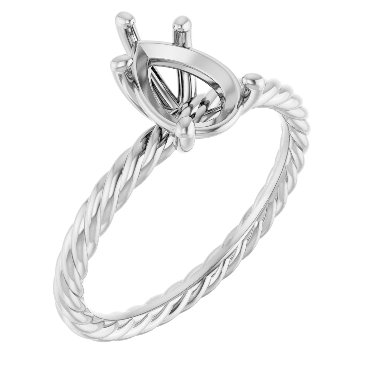 Solitaire Rope Engagement Ring