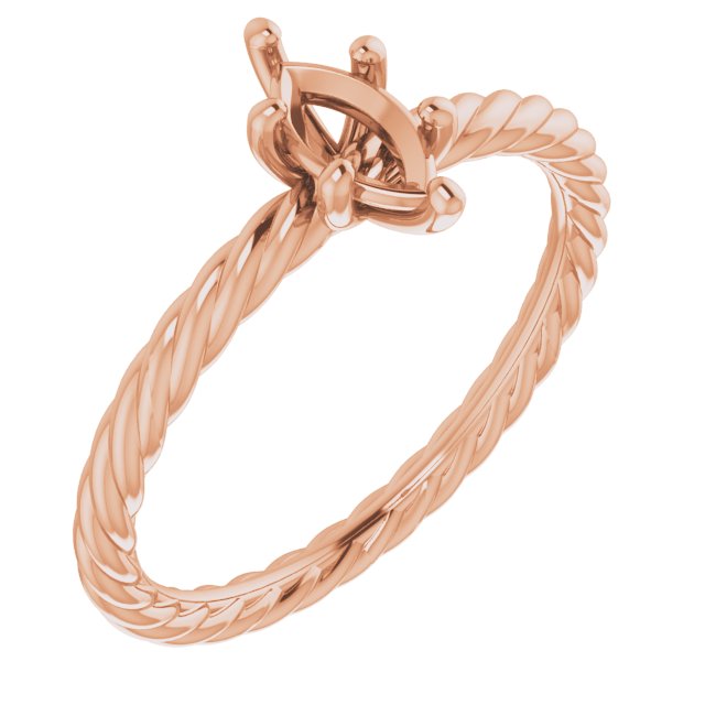 Solitaire Rope Engagement Ring
