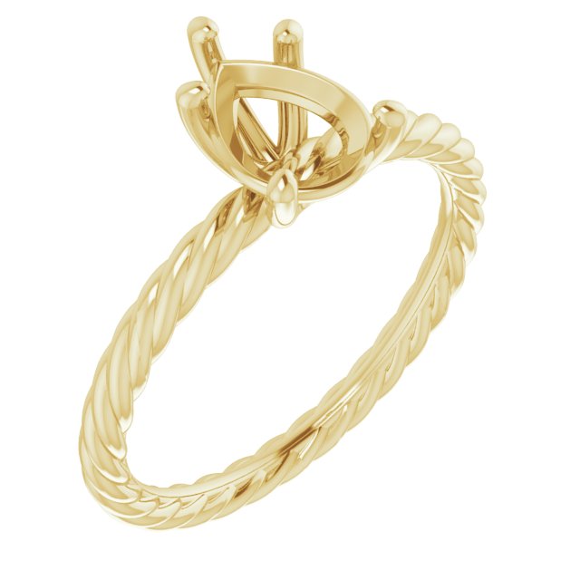 Solitaire Rope Engagement Ring