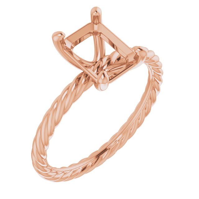 Solitaire Rope Engagement Ring