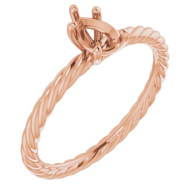 Solitaire Rope Engagement Ring