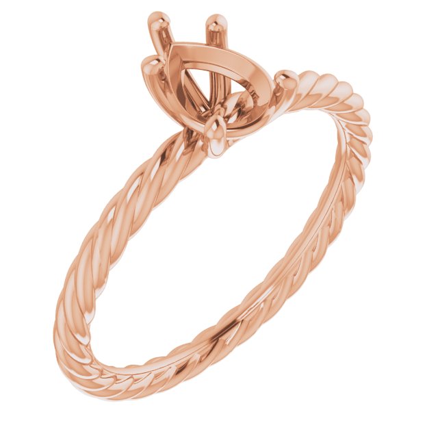 Solitaire Rope Engagement Ring