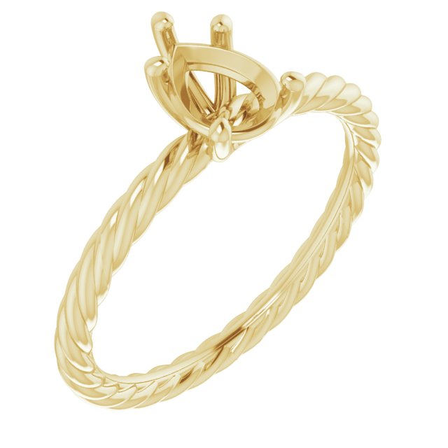 Solitaire Rope Engagement Ring