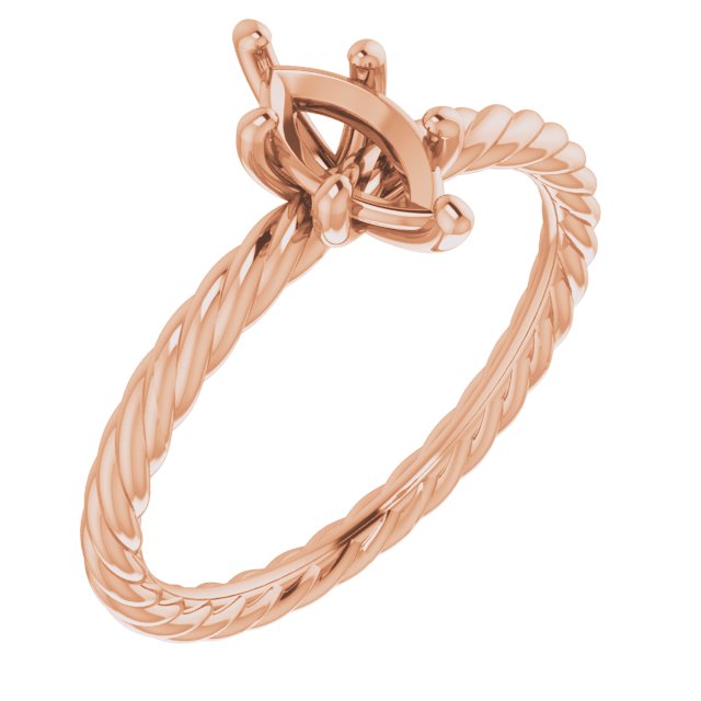Solitaire Rope Engagement Ring