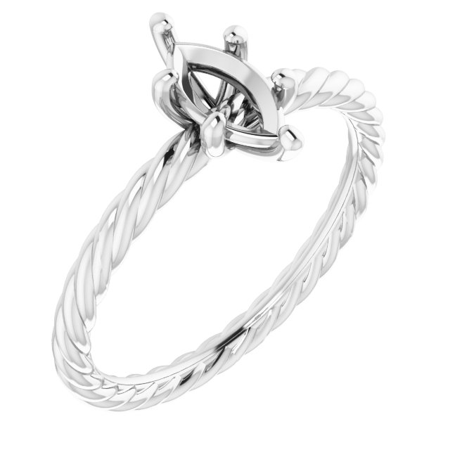 Solitaire Rope Engagement Ring