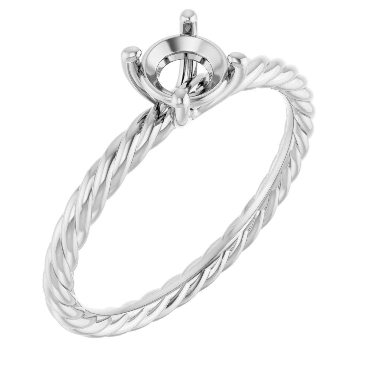 Solitaire Rope Engagement Ring