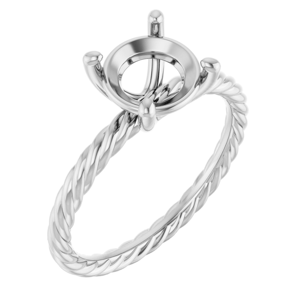 Solitaire Rope Engagement Ring