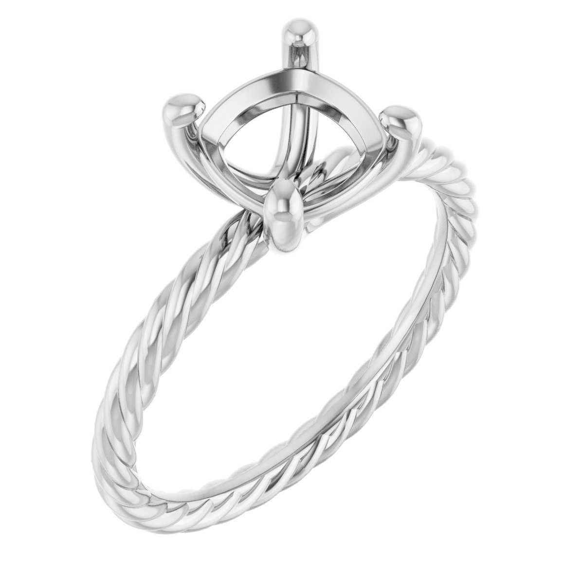 Solitaire Rope Engagement Ring