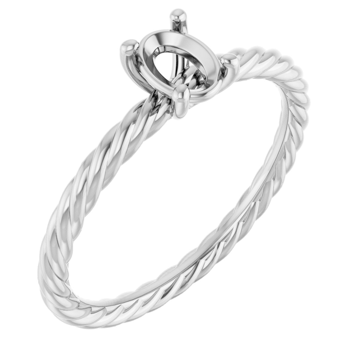 Solitaire Rope Engagement Ring