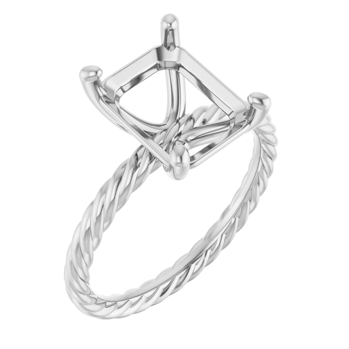 Solitaire Rope Engagement Ring