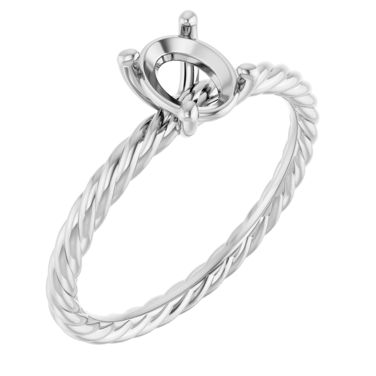 Solitaire Rope Engagement Ring