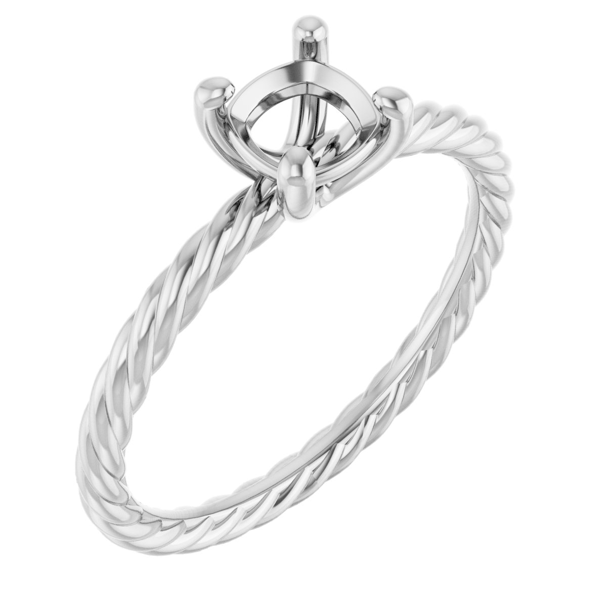Solitaire Rope Engagement Ring