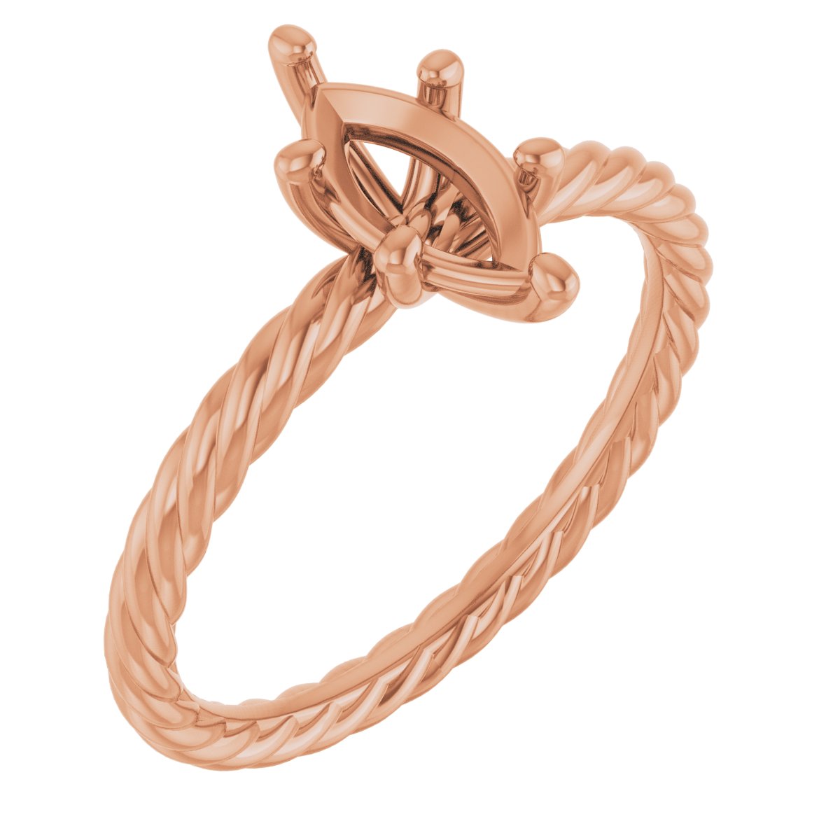 Solitaire Rope Engagement Ring