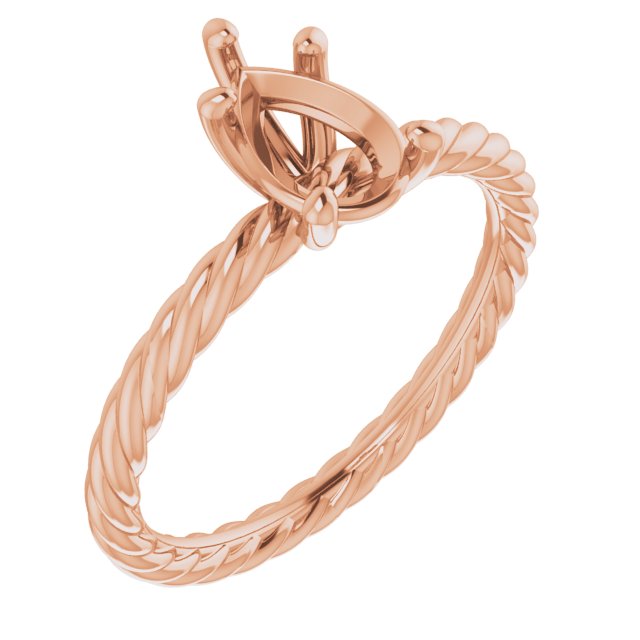Solitaire Rope Engagement Ring