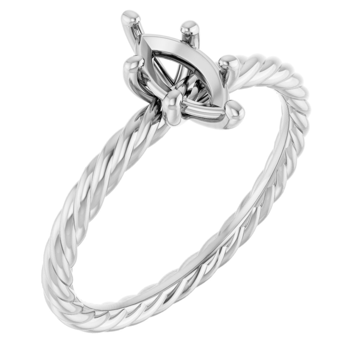 Solitaire Rope Engagement Ring