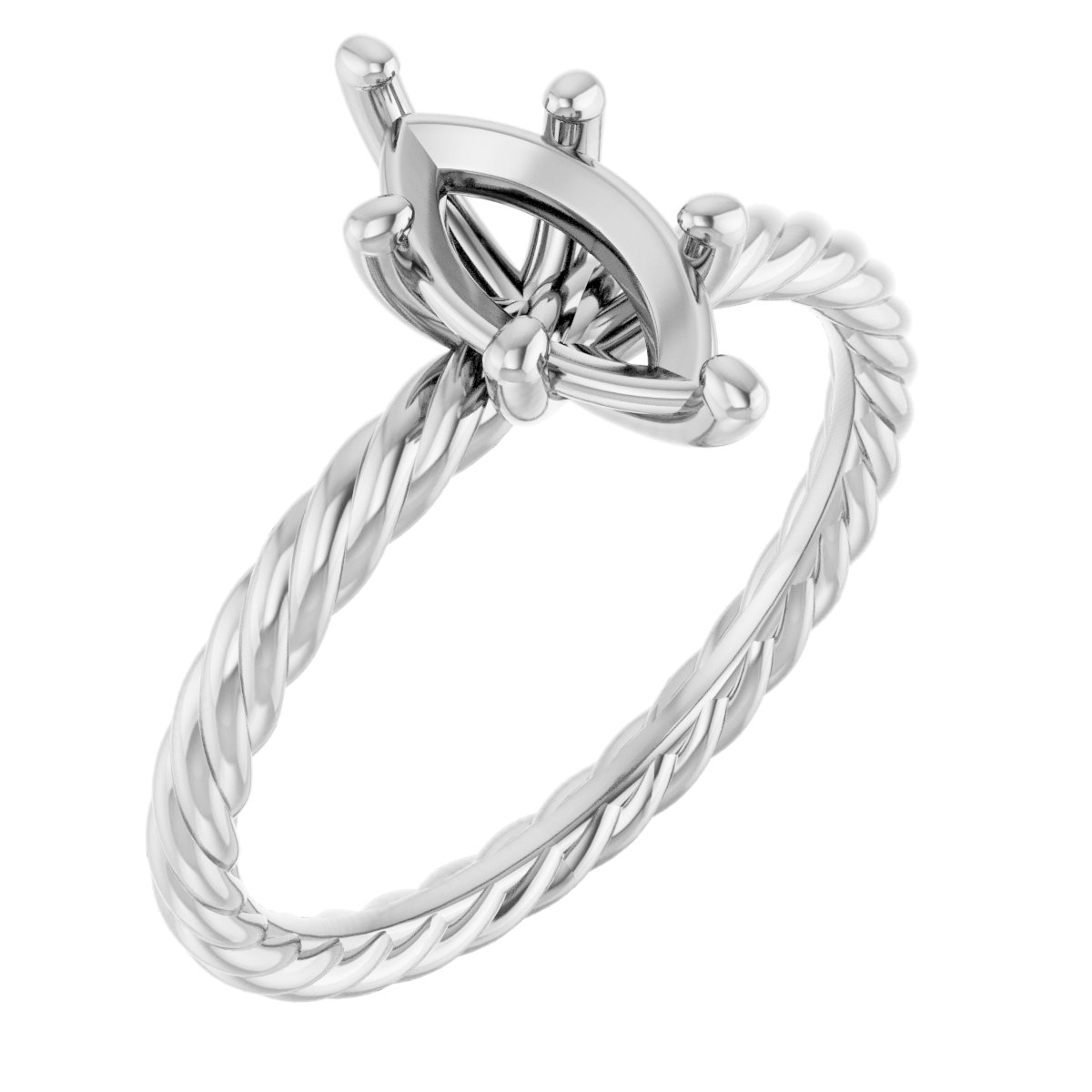 Solitaire Rope Engagement Ring