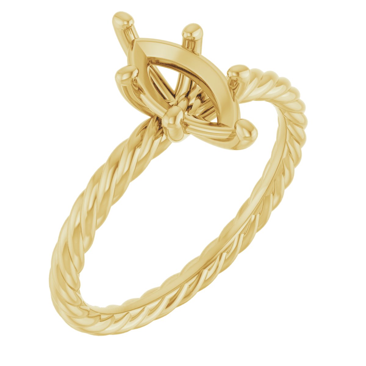 Solitaire Rope Engagement Ring